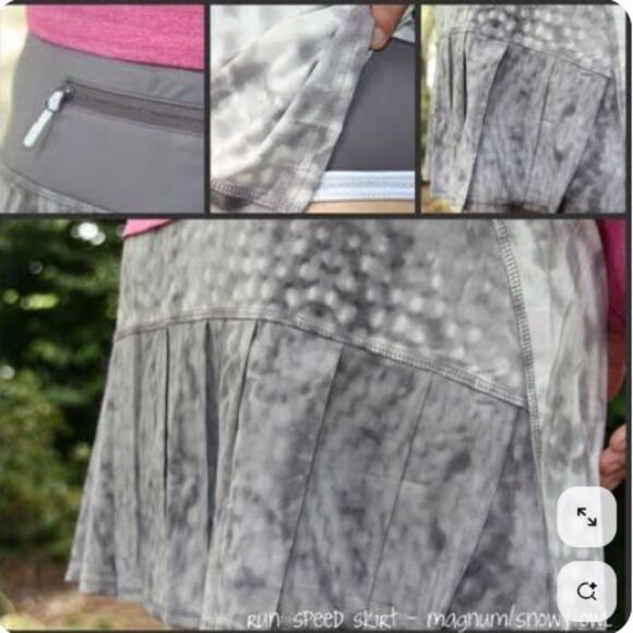 EUC Lululemon Run Speed Pleat Skirt in Ghost Snowy Owl 8 - Picture 2 of 5